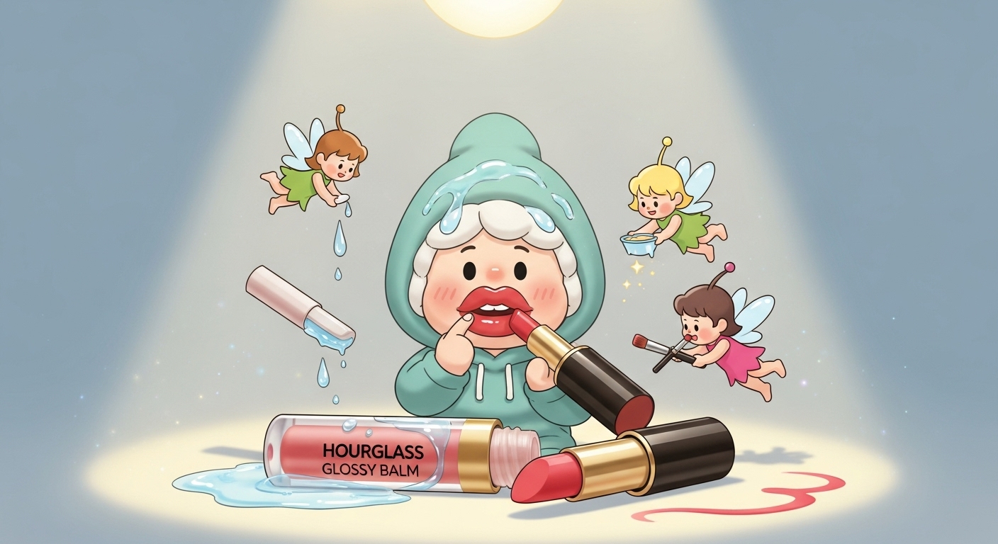 거울-속-건조한-입술을-보며-시무룩한-표정을-짓는-귀여운-캐릭터