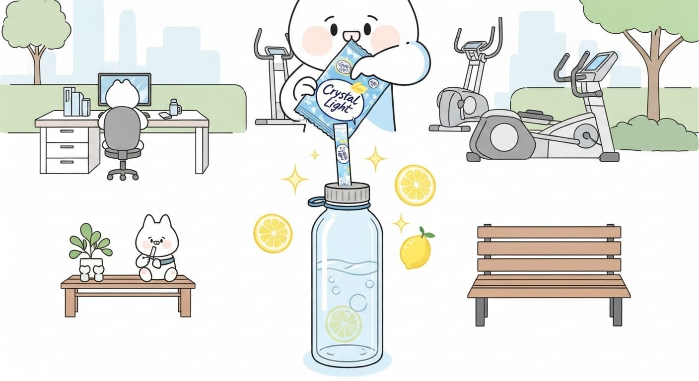 핑크레몬에이드를-마시자-잔에서-꽃이-피어나고-활기차게-변한-캐릭터