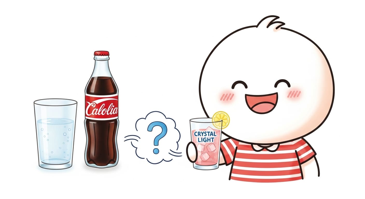 작은-가방에서-스틱-포장을-꺼내-물통에-넣는-캐릭터