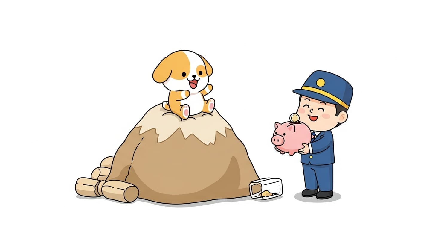 마법처럼-맛있게-변한-사료를-허겁지겁-먹고-있는-강아지-캐릭터