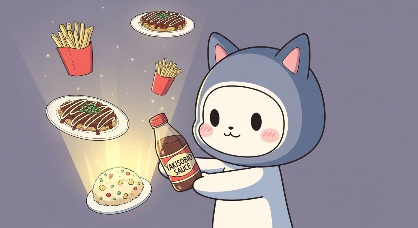 소스-병에서-나온-빛이-요리들을-비추자-더-맛있게-변하는-모습