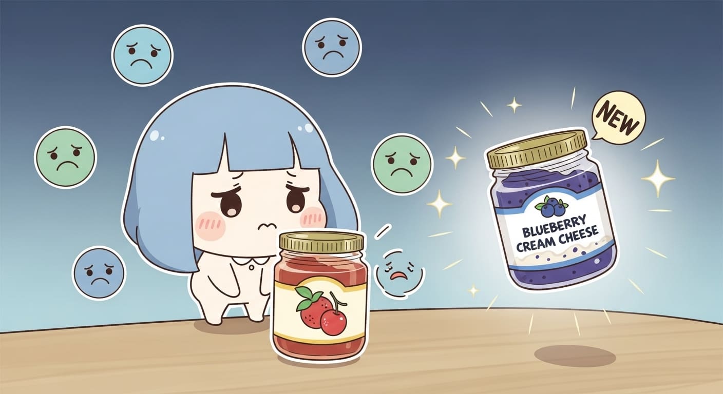 반짝이는-빛과-함께-새로운-블루베리-크림치즈가-나타나는-모습