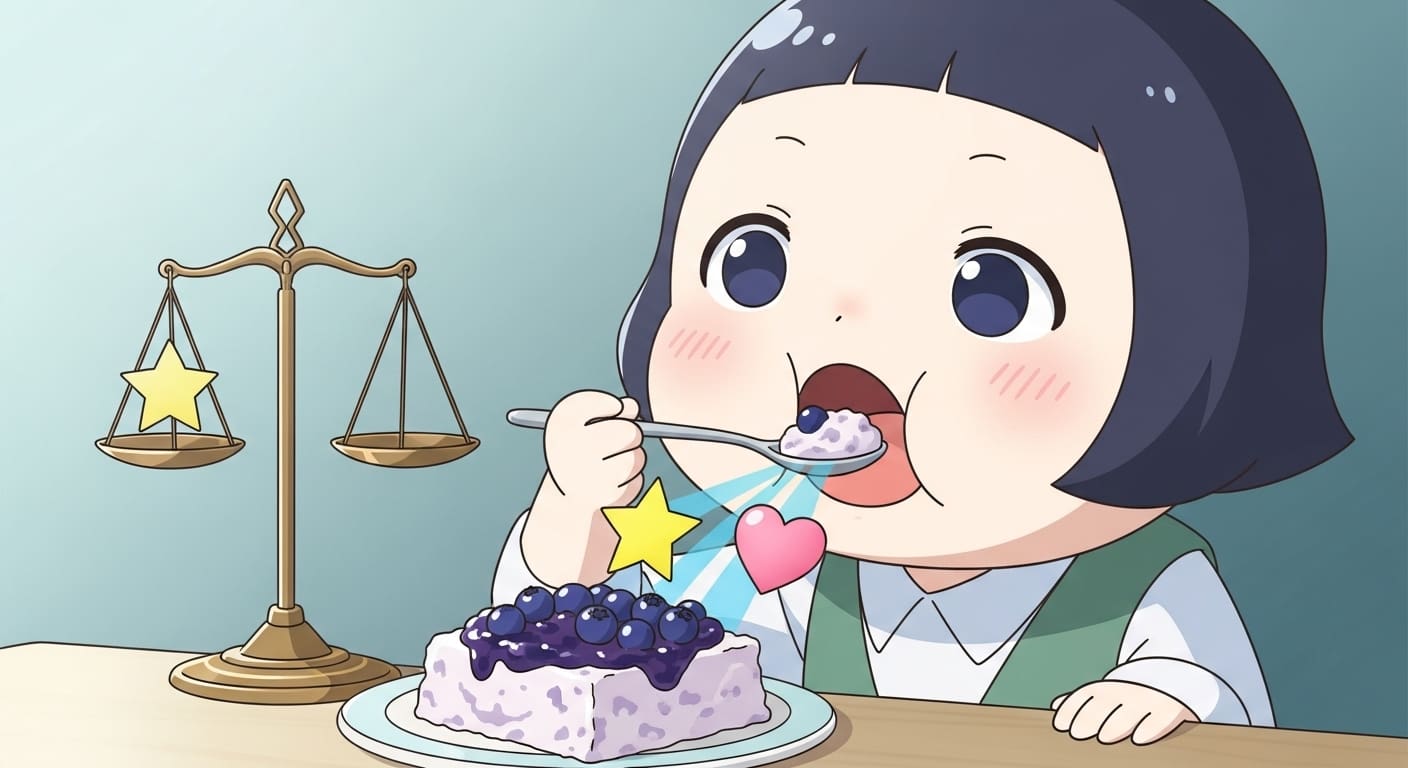크래프트-블루베리-크림치즈를-맛보는-귀여운-캐릭터