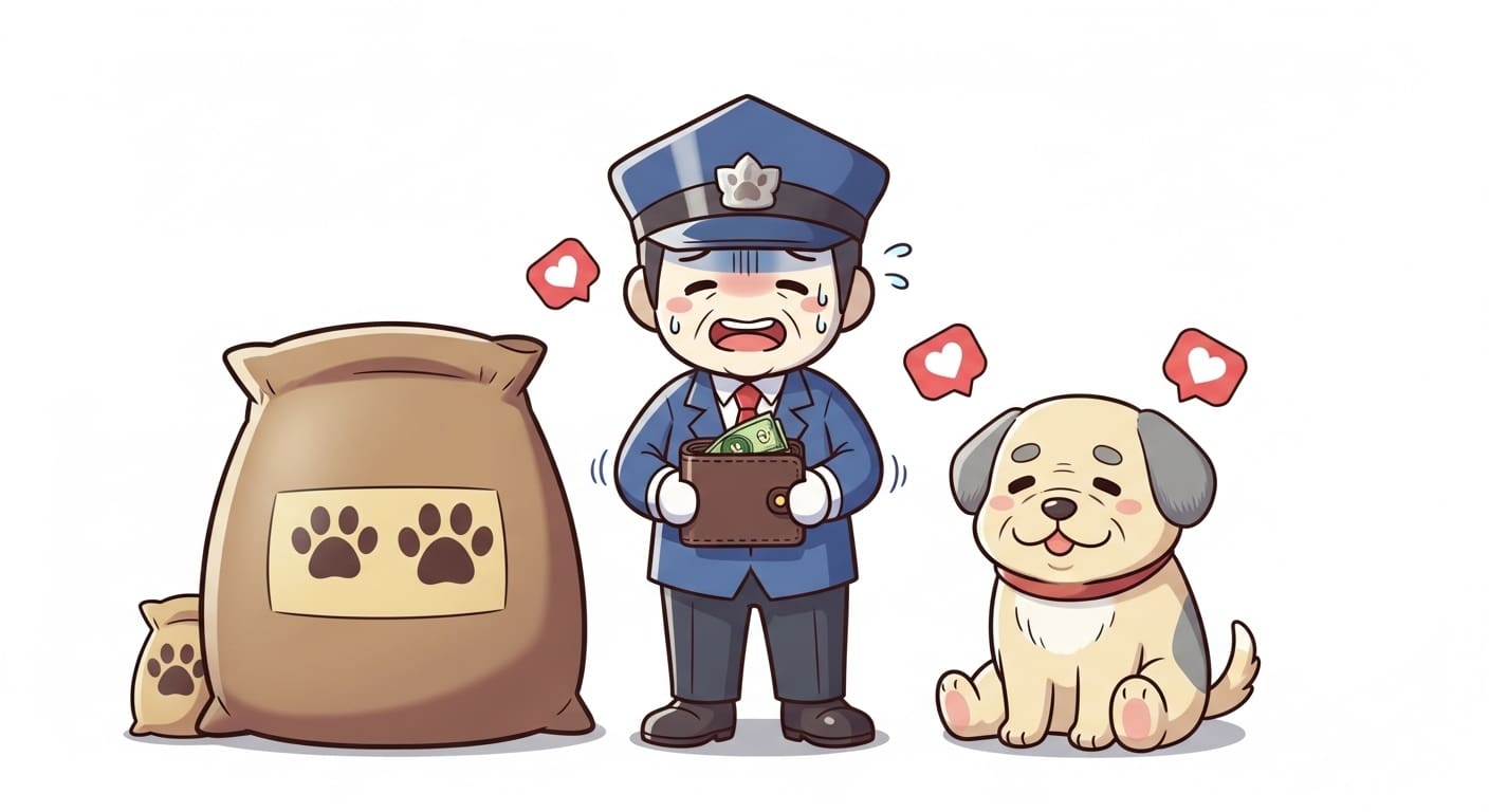기존-사료를-외면하며-고개-돌린-입맛-까다로운-노령견-캐릭터