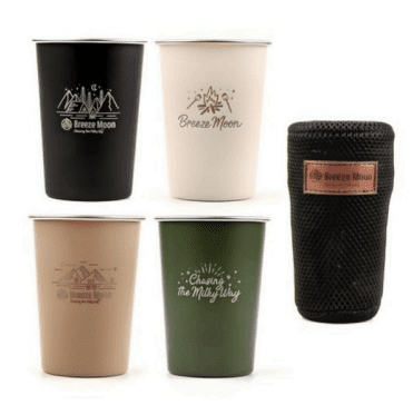 이 컵 하나로 ‘인생샷’ 보장! 브리즈문 SUS304 스텐 컵, 350ml 컬러 컵! 깨지지 않고, 컵 바깥 뜨겁지 않아! 휴대용 컵, ‘친환경 캠퍼’의 캠핑 감성 UP!