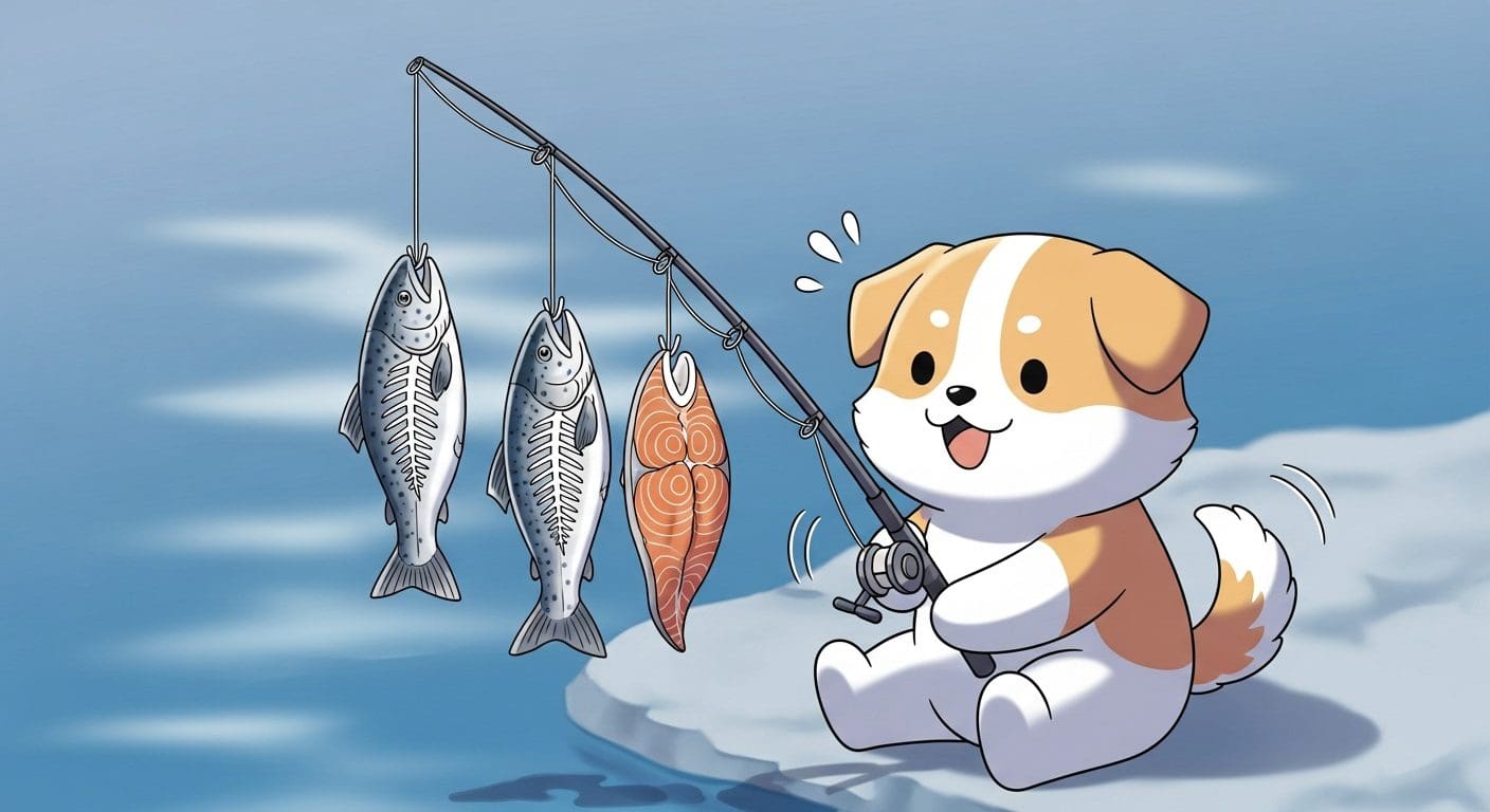 배를-두드리며-만족스럽게-웃고-있는-배부른-강아지-캐릭터