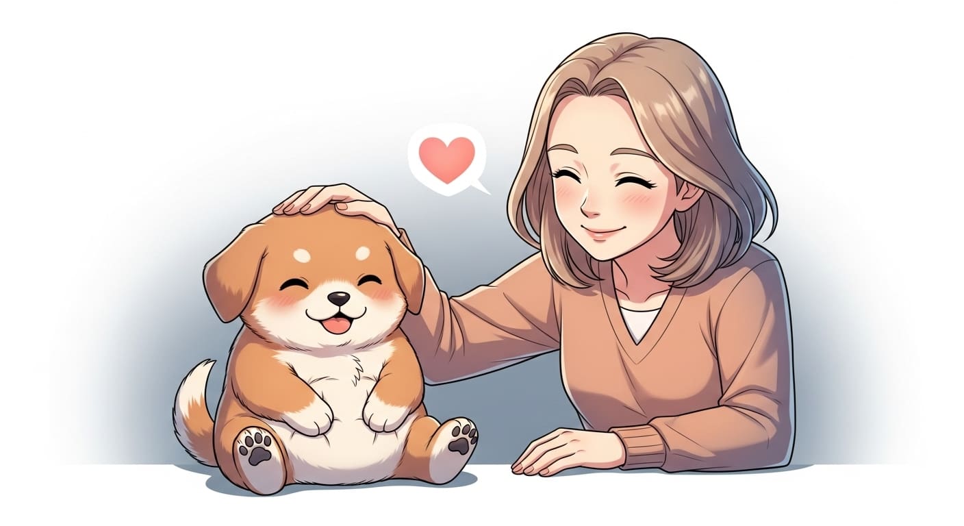 거울-속-자신의-근육질-슈퍼히어로-모습을-보며-뿌듯해하는-강아지