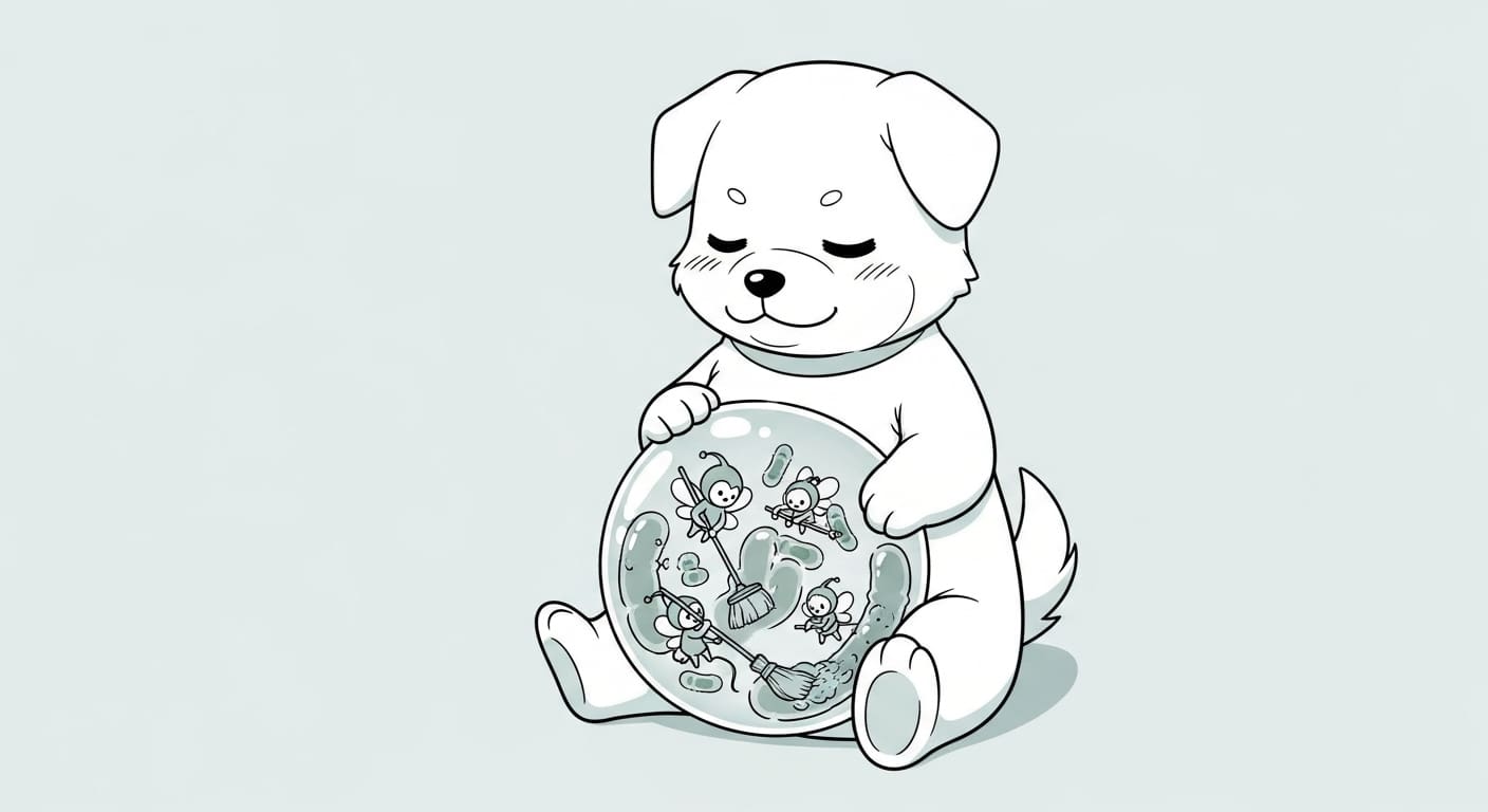 편안하고-만족스러운-표정으로-앉아-있는-귀여운-강아지-캐릭터